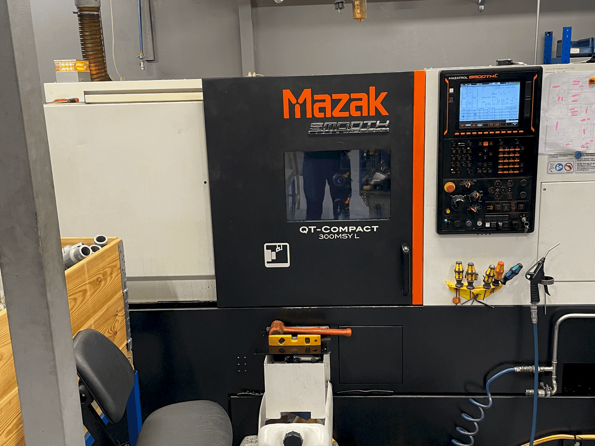 Front view of Mazak Quick Turn Compact 300 MSY L  machine