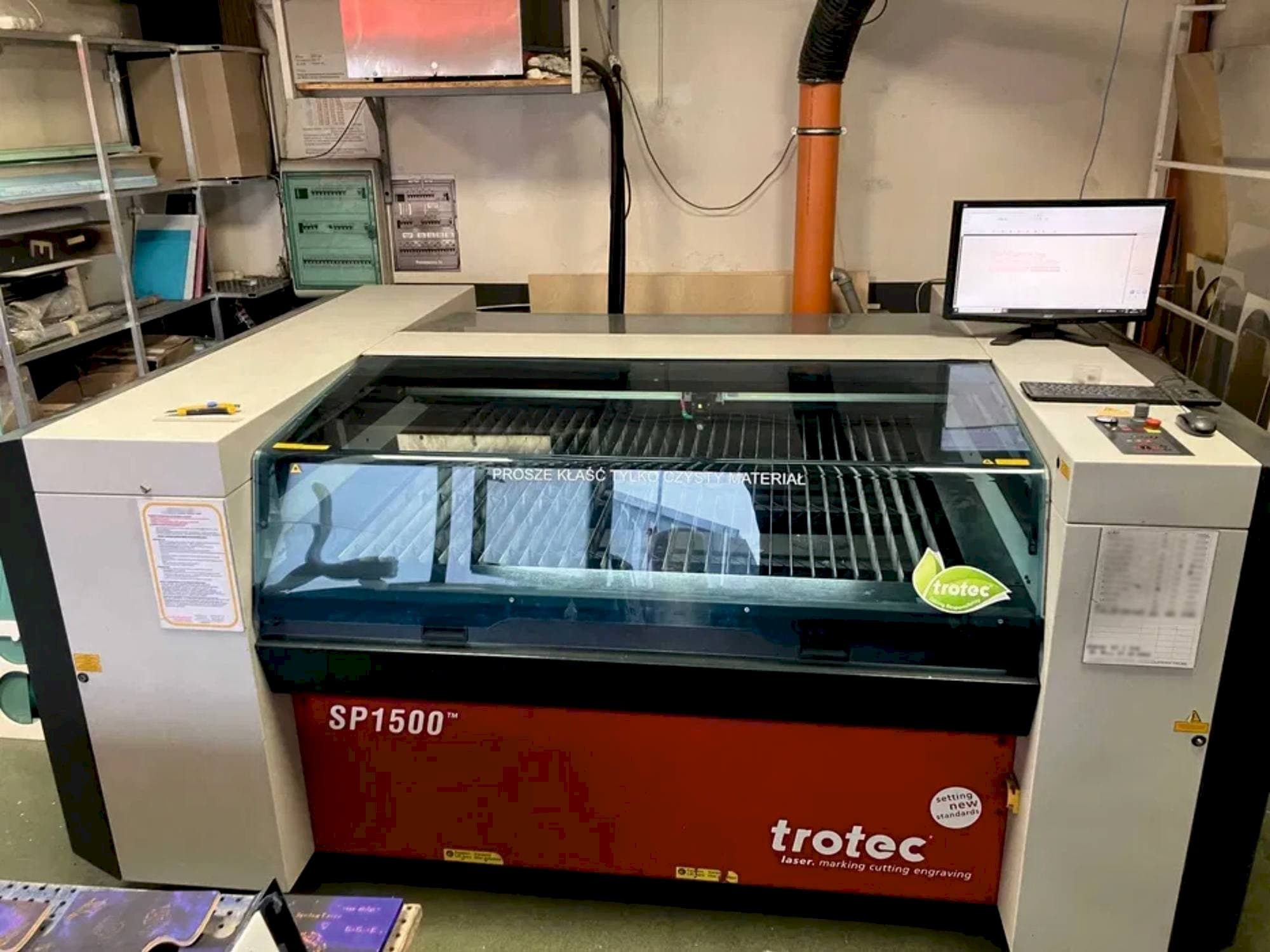 Front view of Trotec SP1500  machine