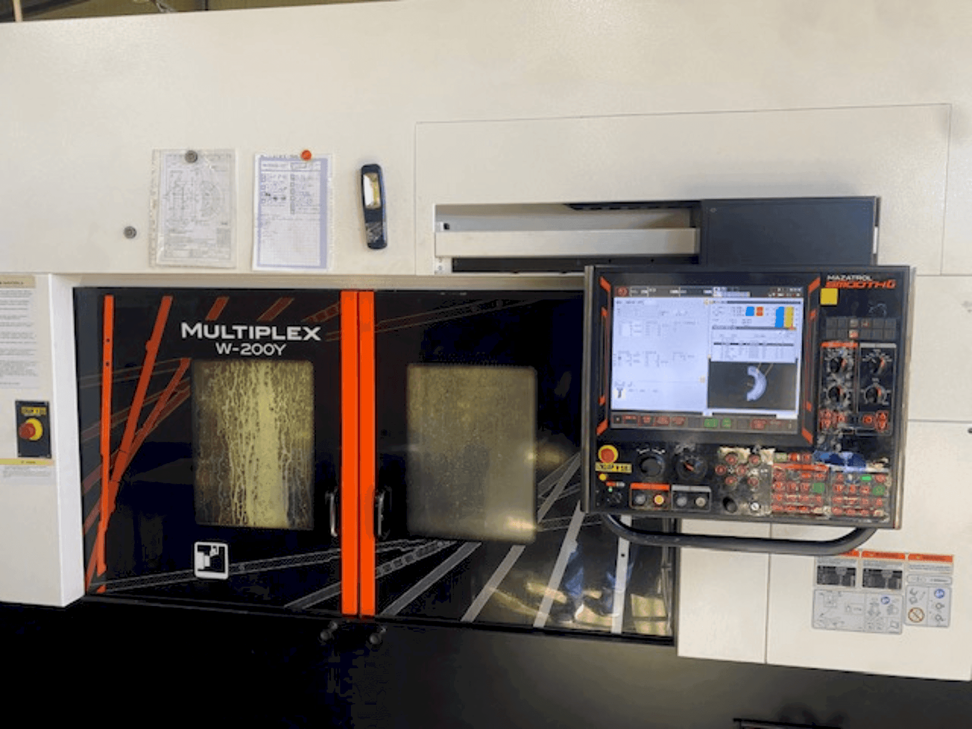 Front view of Mazak multiplex 200 y  machine