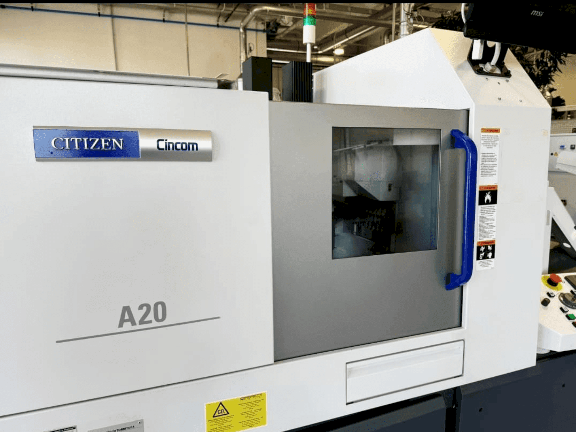 Front view of Citizen Cincom A20  machine