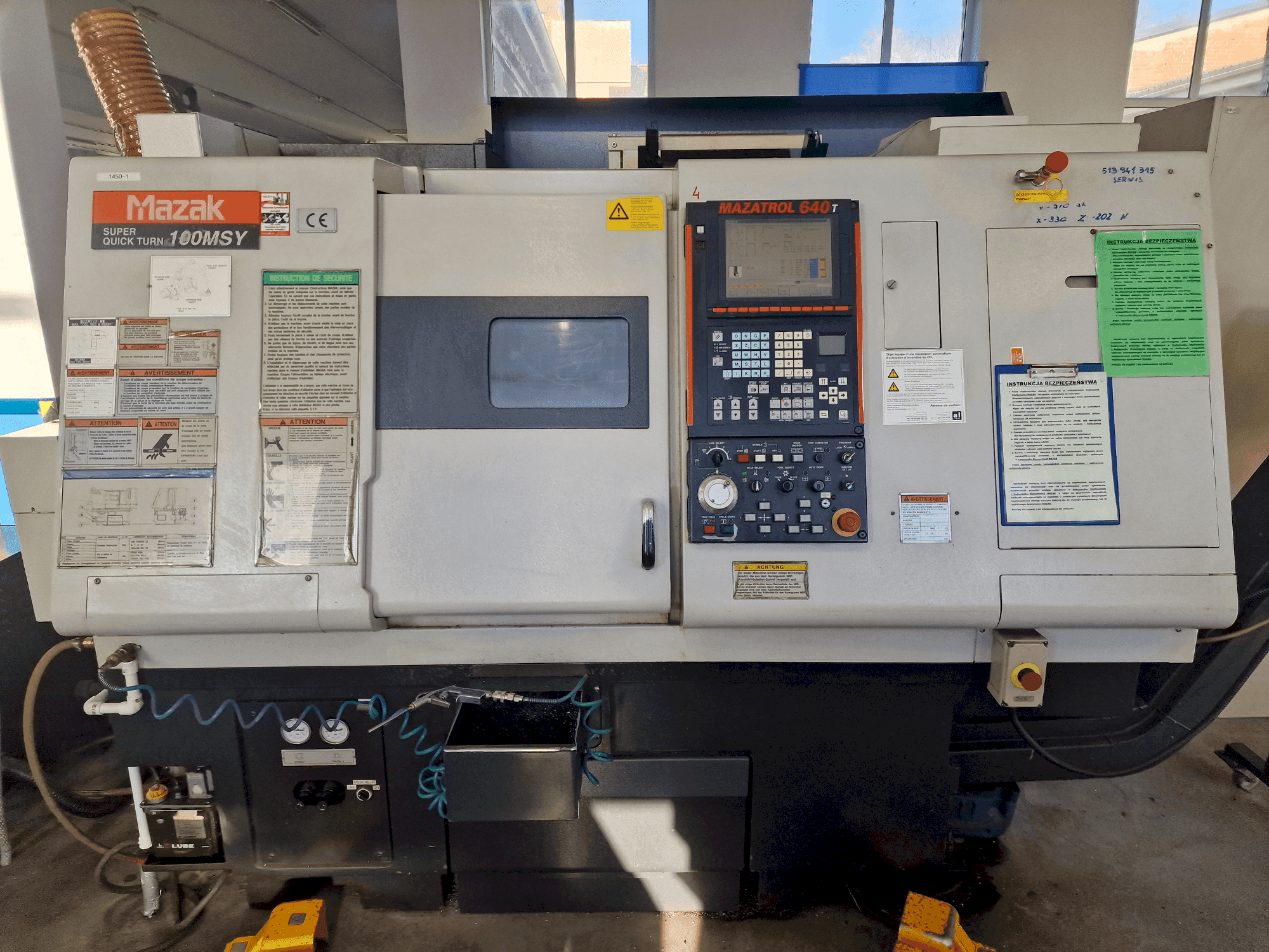 Front view of Mazak SQT-100MSY  machine
