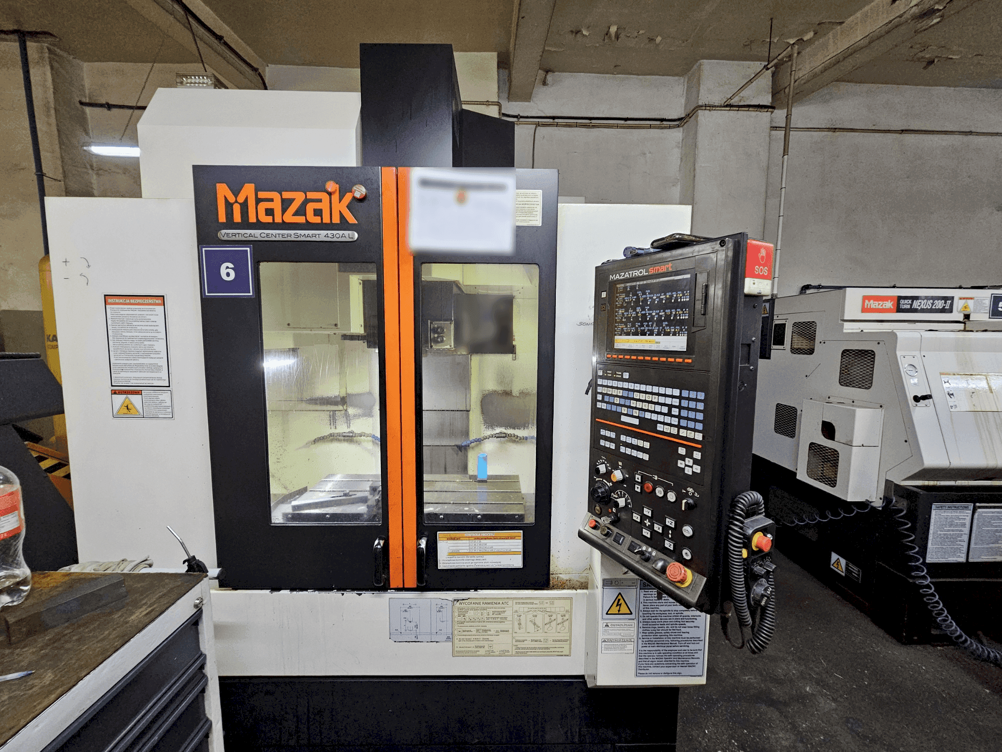 Front view of Mazak VCS 430A L  machine