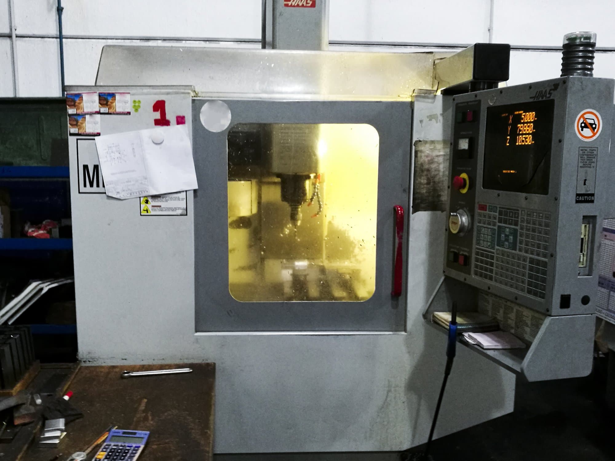 Working room of HAAS Mini-Mill HE Machine